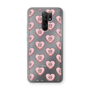 CaseCompany Chicks before dicks: Xiaomi Redmi 9 Transparant Hoesje