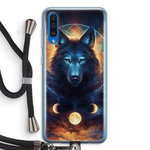 CaseCompany Wolf Dreamcatcher: Samsung Galaxy A50 Transparant Hoesje met koord