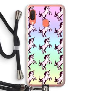 CaseCompany Musketon Unicorn: Samsung Galaxy A20e Transparant Hoesje met koord