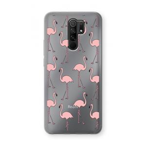 CaseCompany Anything Flamingoes: Xiaomi Redmi 9 Transparant Hoesje