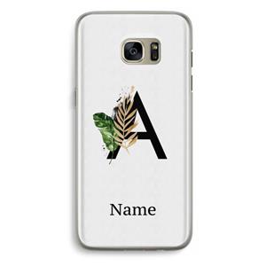 CaseCompany Charcoal Flora: Samsung Galaxy S7 Edge Transparant Hoesje