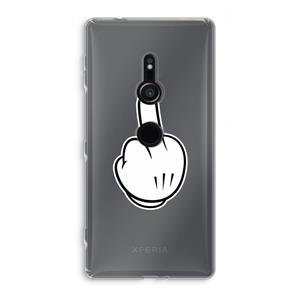 CaseCompany Middle finger white: Sony Xperia XZ2 Transparant Hoesje