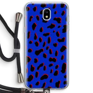 CaseCompany Blue Leopard: Samsung Galaxy J5 (2017) Transparant Hoesje met koord