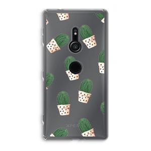 CaseCompany Cactusprint roze: Sony Xperia XZ2 Transparant Hoesje