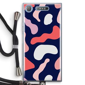 CaseCompany Memphis Shapes Pink: Sony Xperia XZ1 Transparant Hoesje met koord
