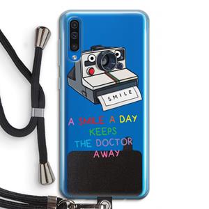 CaseCompany Smile: Samsung Galaxy A50 Transparant Hoesje met koord