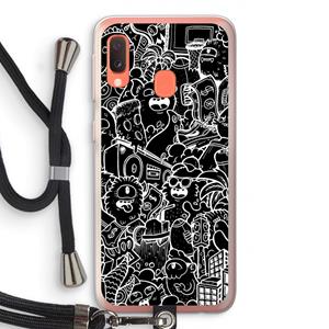 CaseCompany Vexx Black City : Samsung Galaxy A20e Transparant Hoesje met koord