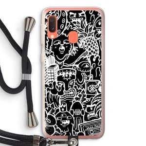 CaseCompany Vexx Black Mixtape: Samsung Galaxy A20e Transparant Hoesje met koord