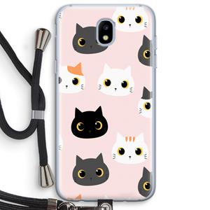 CaseCompany Katten: Samsung Galaxy J5 (2017) Transparant Hoesje met koord