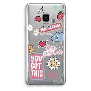 CaseCompany Positivity: Samsung Galaxy S9 Transparant Hoesje