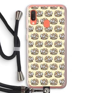 CaseCompany Slapende poes: Samsung Galaxy A20e Transparant Hoesje met koord