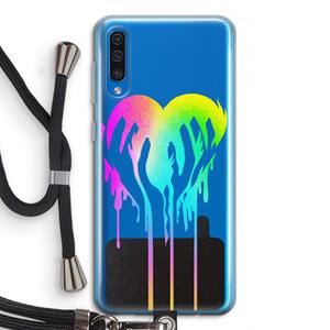 CaseCompany Hold My Heart: Samsung Galaxy A50 Transparant Hoesje met koord