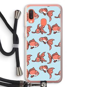 CaseCompany Blub: Samsung Galaxy A20e Transparant Hoesje met koord