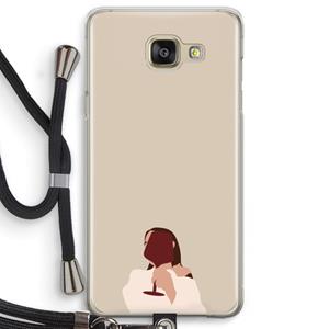 CaseCompany I drink wine: Samsung Galaxy A5 (2016) Transparant Hoesje met koord