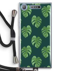 CaseCompany Monstera leaves: Sony Xperia XZ1 Transparant Hoesje met koord