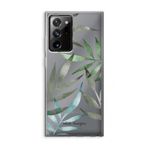 CaseCompany Tropical watercolor leaves: Samsung Galaxy Note 20 Ultra / Note 20 Ultra 5G Transparant Hoesje
