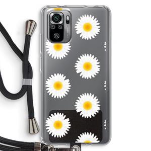 CaseCompany Margrietjes: Xiaomi Redmi Note 10S Transparant Hoesje met koord