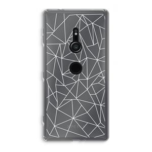 CaseCompany Geometrische lijnen wit: Sony Xperia XZ2 Transparant Hoesje