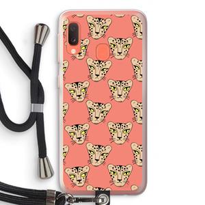 CaseCompany Tijger: Samsung Galaxy A20e Transparant Hoesje met koord