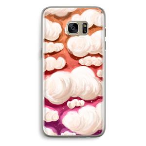 CaseCompany Katoen Wolken: Samsung Galaxy S7 Edge Transparant Hoesje