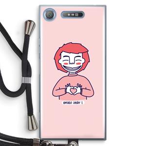 CaseCompany Hartje: Sony Xperia XZ1 Transparant Hoesje met koord