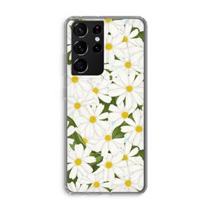 CaseCompany Summer Daisies: Samsung Galaxy S21 Ultra Transparant Hoesje