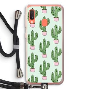 CaseCompany Cactus Lover: Samsung Galaxy A20e Transparant Hoesje met koord