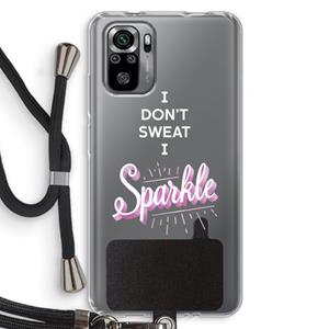 CaseCompany Sparkle quote: Xiaomi Redmi Note 10S Transparant Hoesje met koord