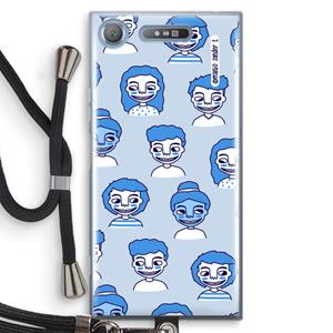 CaseCompany Gezichtjes: Sony Xperia XZ1 Transparant Hoesje met koord