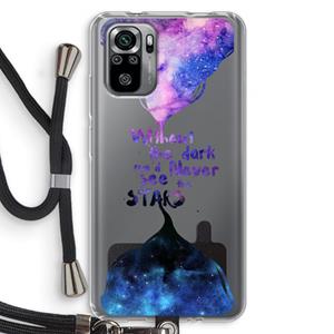 CaseCompany Stars quote: Xiaomi Redmi Note 10S Transparant Hoesje met koord