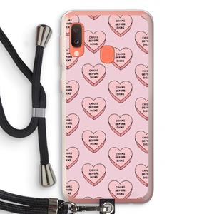 CaseCompany Chicks before dicks: Samsung Galaxy A20e Transparant Hoesje met koord