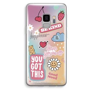 CaseCompany Positivity: Samsung Galaxy S9 Transparant Hoesje