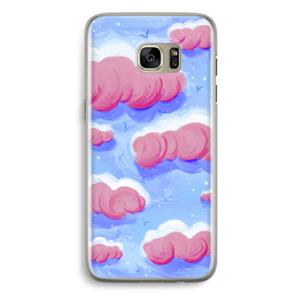 CaseCompany Roze wolken met vogels: Samsung Galaxy S7 Edge Transparant Hoesje