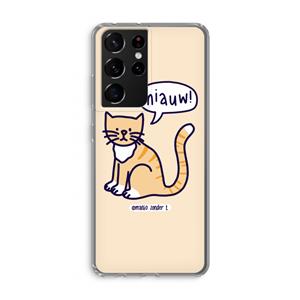 CaseCompany Miauw: Samsung Galaxy S21 Ultra Transparant Hoesje