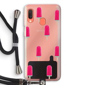 CaseCompany Waterijsje: Samsung Galaxy A20e Transparant Hoesje met koord