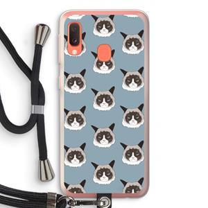 CaseCompany It's a Purrr Case: Samsung Galaxy A20e Transparant Hoesje met koord