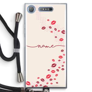 CaseCompany Kusjes: Sony Xperia XZ1 Transparant Hoesje met koord
