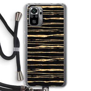 CaseCompany Gouden strepen: Xiaomi Redmi Note 10S Transparant Hoesje met koord