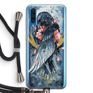 CaseCompany Golden Raven: Samsung Galaxy A50 Transparant Hoesje met koord