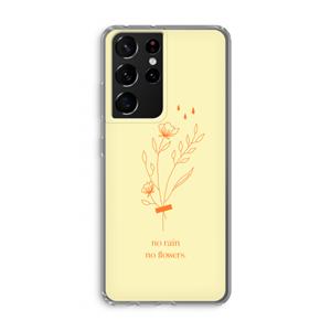 CaseCompany No rain no flowers: Samsung Galaxy S21 Ultra Transparant Hoesje