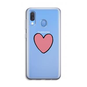 CaseCompany Hartje: Samsung Galaxy A40 Transparant Hoesje