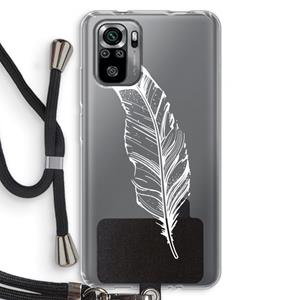 CaseCompany Pluim: Xiaomi Redmi Note 10S Transparant Hoesje met koord