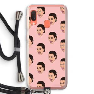 CaseCompany Ugly Cry Call: Samsung Galaxy A20e Transparant Hoesje met koord