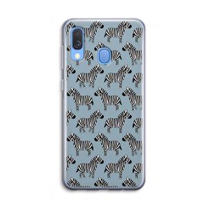 CaseCompany Zebra: Samsung Galaxy A40 Transparant Hoesje