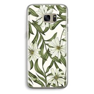 CaseCompany Wit bloemenpatroon: Samsung Galaxy S7 Edge Transparant Hoesje