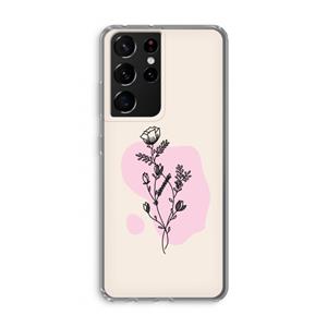 CaseCompany Roses are red: Samsung Galaxy S21 Ultra Transparant Hoesje