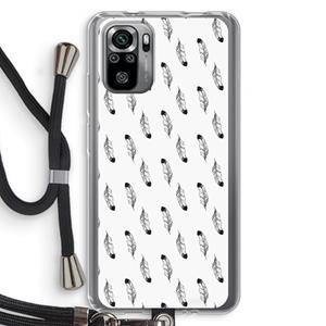 CaseCompany Pluimen: Xiaomi Redmi Note 10S Transparant Hoesje met koord