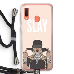 CaseCompany Slay All Day: Samsung Galaxy A20e Transparant Hoesje met koord