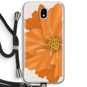 CaseCompany Orange Ellila flower: Samsung Galaxy J5 (2017) Transparant Hoesje met koord