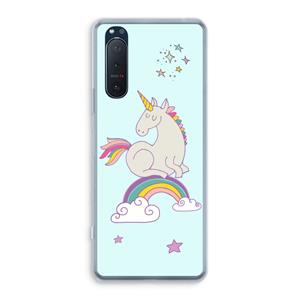 CaseCompany Regenboog eenhoorn: Sony Xperia 5 II Transparant Hoesje